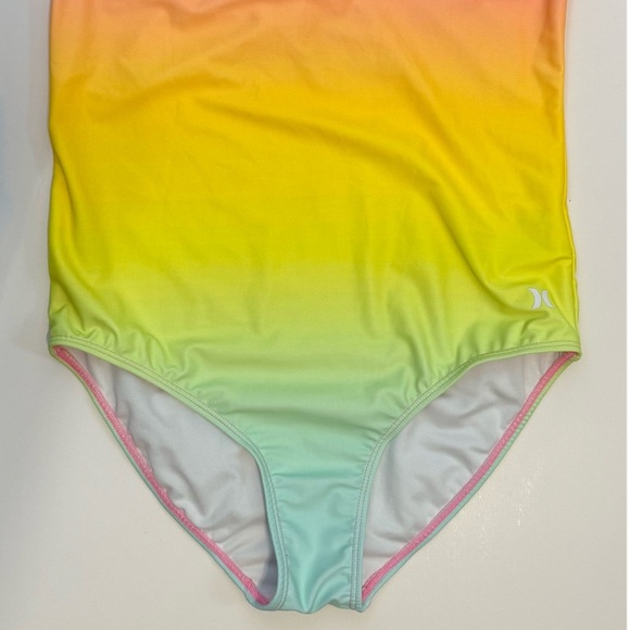 Hurley Rainbow Ombre Girls Strappy All Over Print One Piece Swimsuit Size 14 - Picture 3 of 9